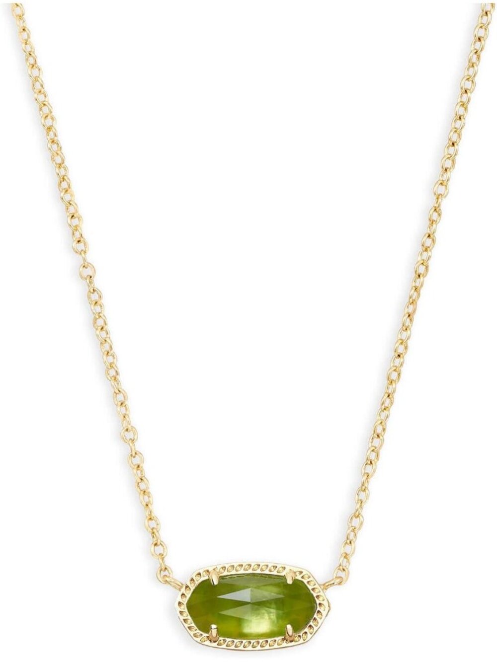 Women's Gold Green Elisa Dainty 14k Gold-Plated Fashion Jewelry Pendant Necklace